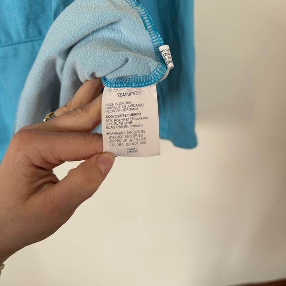 Under Armor Youth Small Girls Quarter Zip Hoodie Blue - Picture 3 of 4